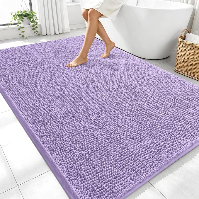 OLANLY Large Bathroom Rugs 70x46, Extra Soft Absorbent Chenille Bath Rugs