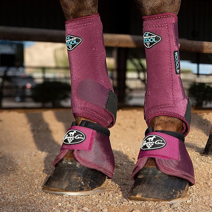 Professional's Choice 2XCOOL Sports Medicine Horse Boots | Protective & Breathable Design for Ultimate Comfort, Durability & Cooling in Active Horses | 2 Pack Large Wine
