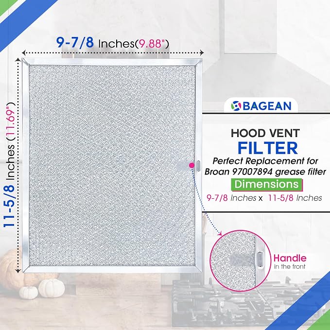 Bagean Stove Hood Vent Filter 9.87" x 11.62" 97007894 Compatible