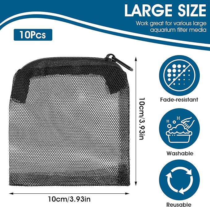 10Pcs Media Bags for Aquarium Fine Mesh Bag Aquarium Filter Media Bags
