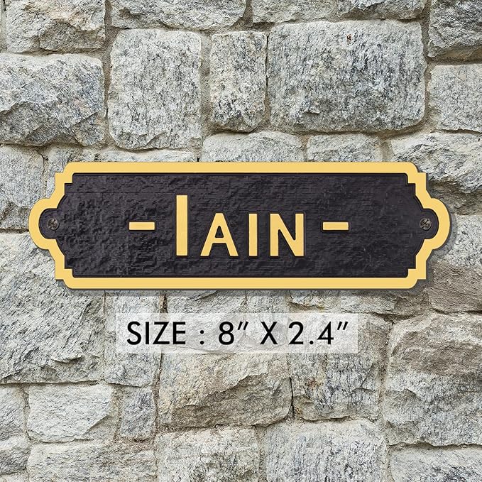 Acrylic Horse Stall Name Plate, 2.4" x 8" Personalized Stall Signs, UV Protected, Custom Pet Name Sign, All Weather Adhesive, Mounting (Gold, Style 4)