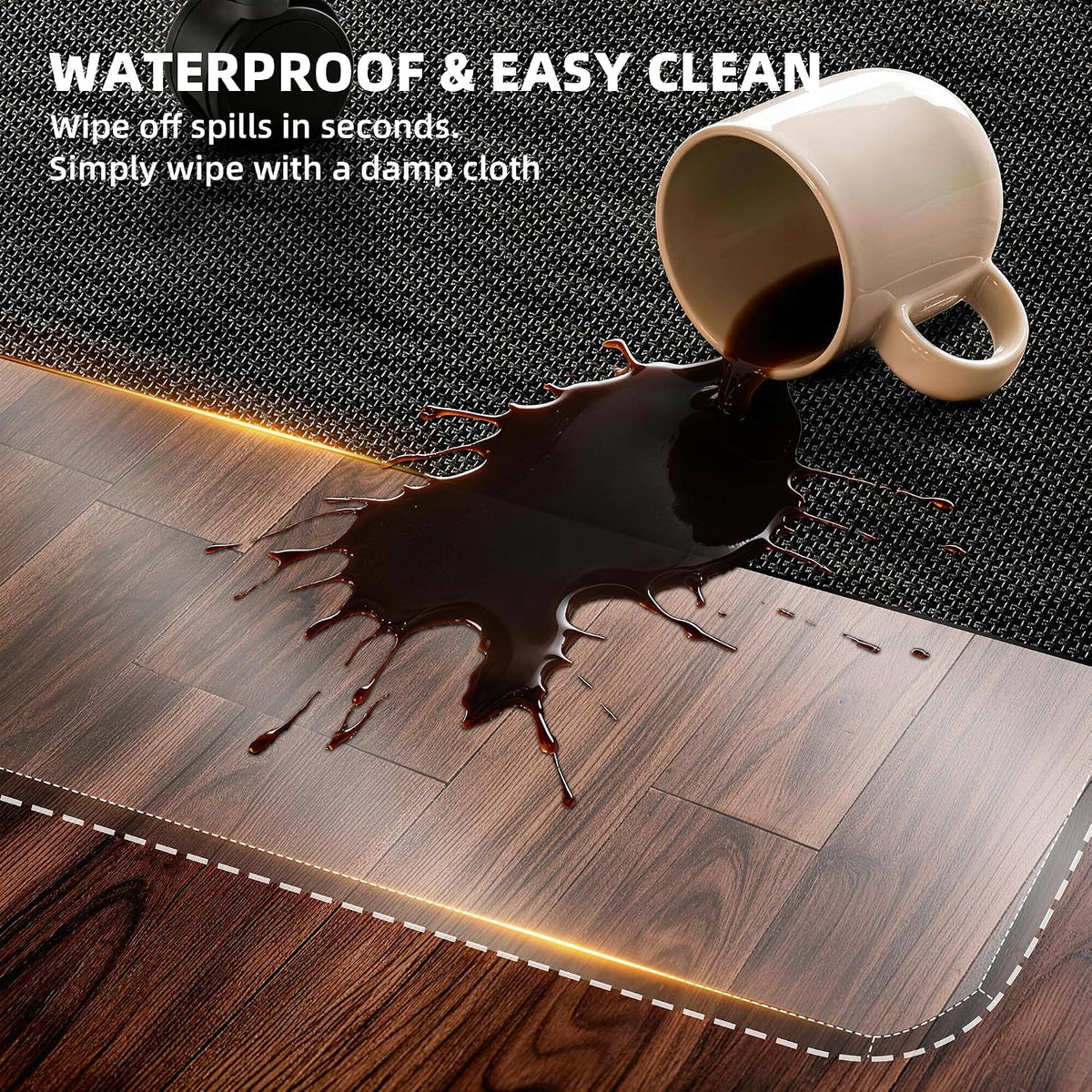 Office Chair Mat for Hardwood Floor 36" x 48", Black PVC Floor Protector