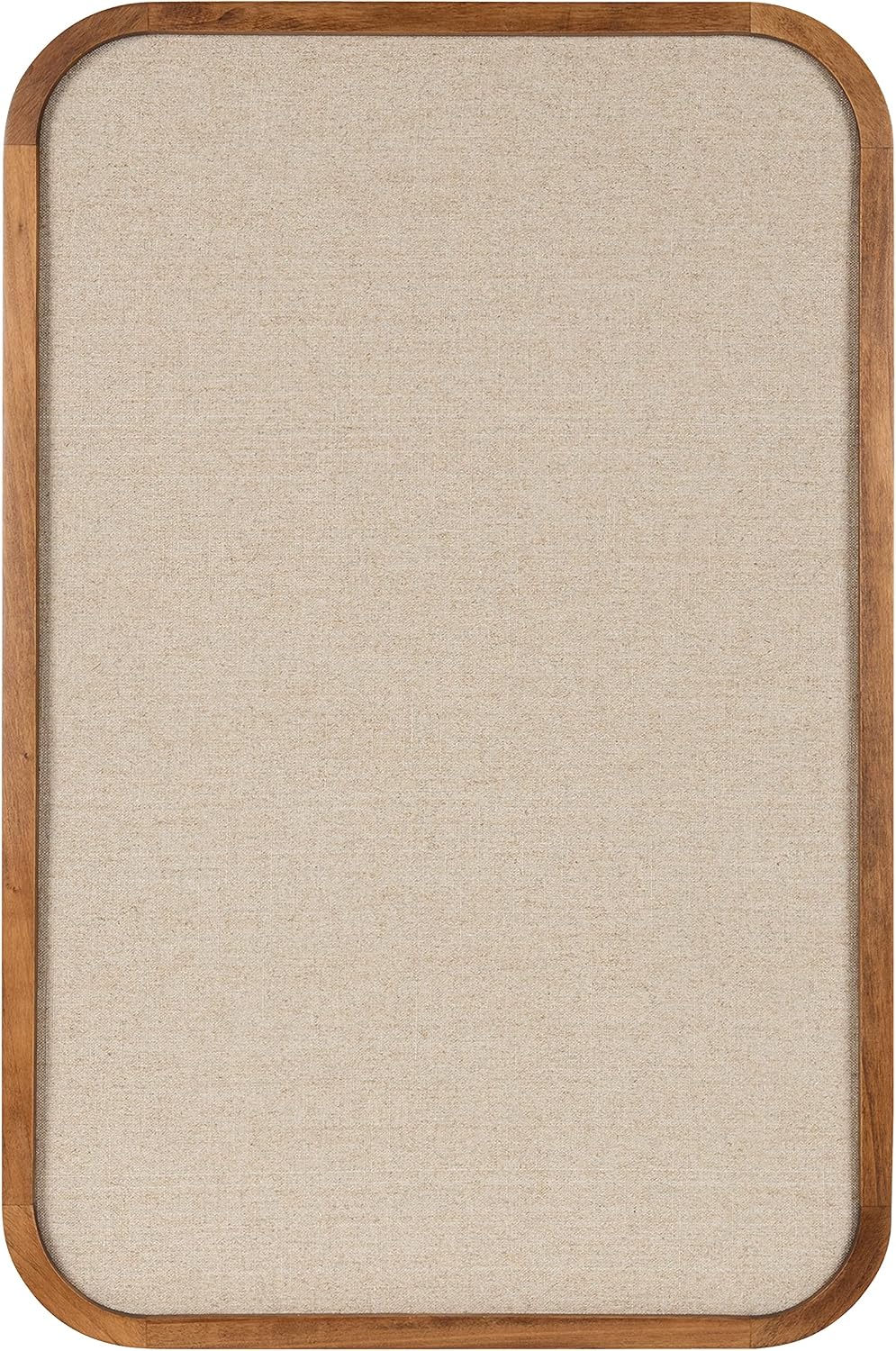 Kate and Laurel Hutton Transitional Pinboard, 20 x 30, Rustic Brown, Radius Rectangle Wall Organizer with Fabric Pinning Surface