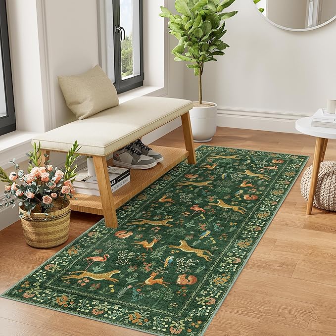 DUKINO 2x5 Rug for Hallway, Washable Kitchen Runner Rug