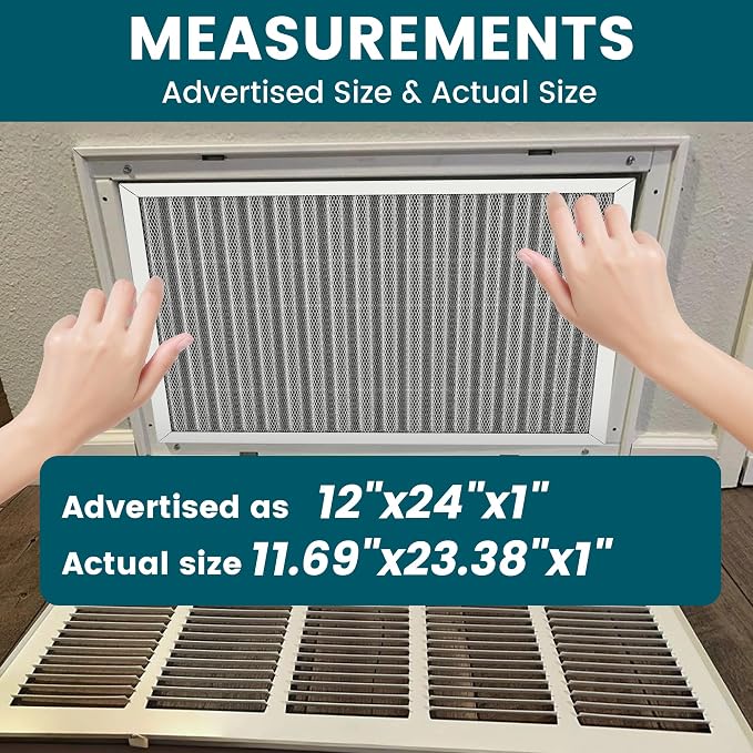 12x24x1 Air Filter-MERV 8, Washable & Reusable Electrostatic Air Filter