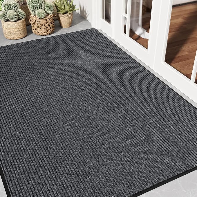 Front Door Mat 4' x 6', Heavy Duty Door Mat Outside Entrance, Non-Slip Welcome