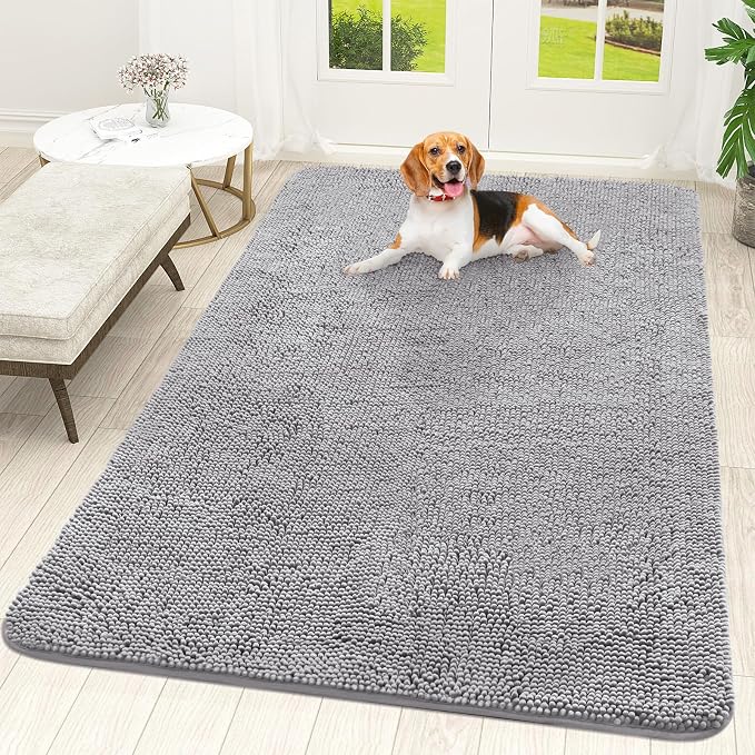 OLANLY Dog Door Mat for Muddy Paws 70x46, Absorbs Moisture and Dirt, Absorbent
