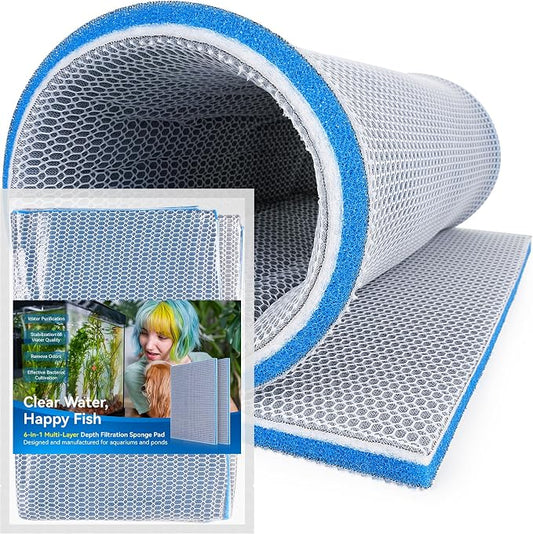 Borlech 8-Layer Fast-Acting Aquarium Filter Pad