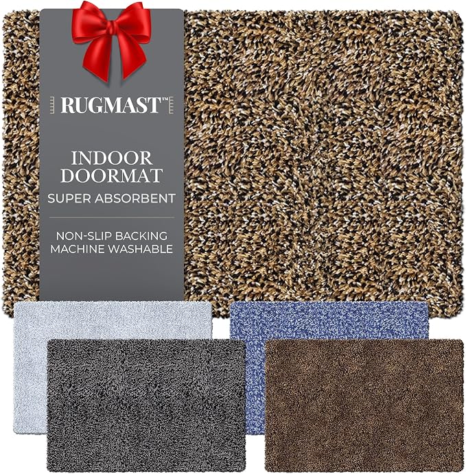 Premium Microfiber Indoor Door Mat – 24"x36" Washable Entry Mat, Waterproof