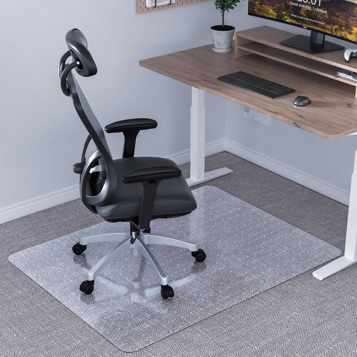 Amyracel Office Chair Mat, 60" x 46" Easy Glide Plastic Floor Mat, Clear Computer Desk Chair Mat for Low Pile Carpeted Floors
