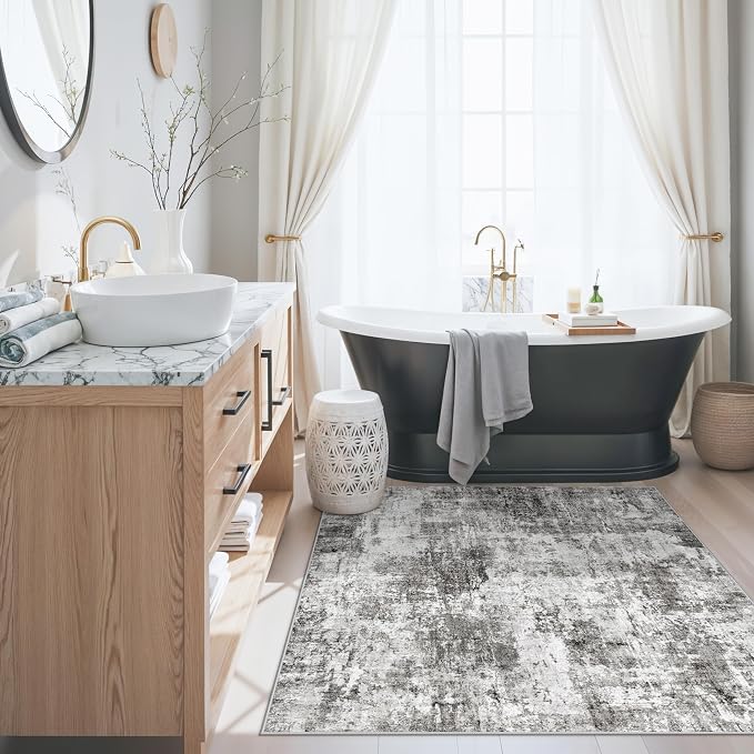 4x4 Square Entryway Rug Washable – Non-Slip Small Area Rug