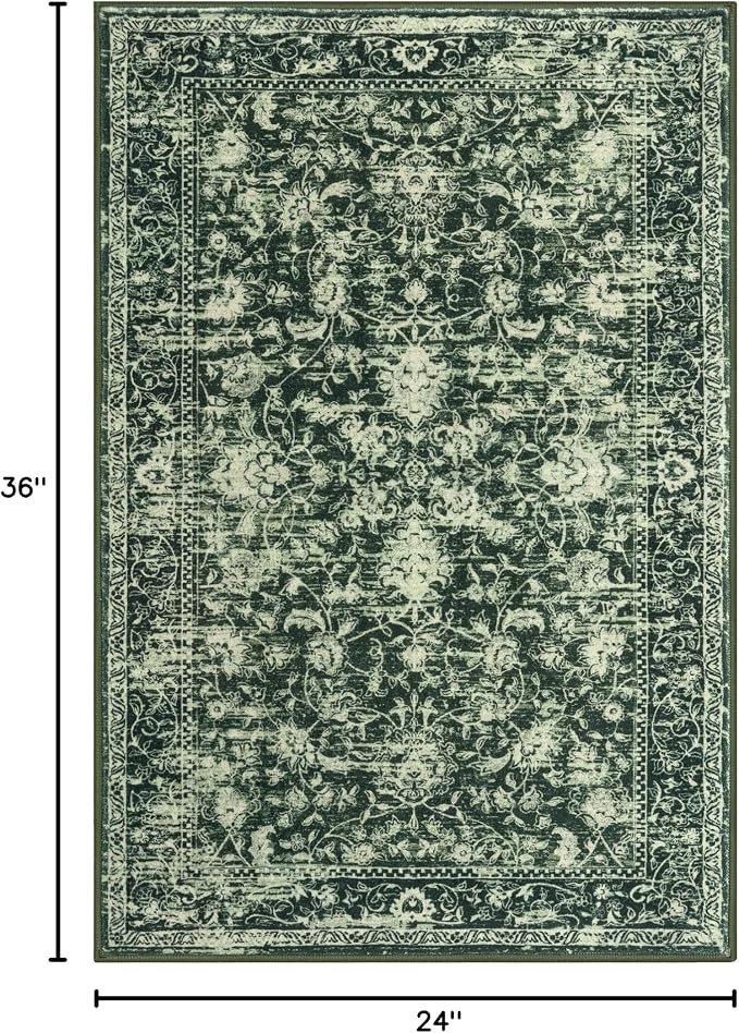 KILOCOCO Small Area Rug 2x3 Entryway Rugs Printed Vintage Floral Washable Rug