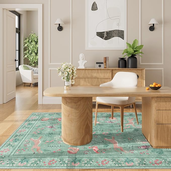 DUKINO 3x5 Rug, Washable Animal Area Rug