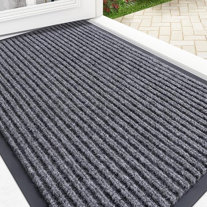 OLANLY Front Door Mat Indoor Outdoor Entrance, Waterproof Heavy Duty Doormat