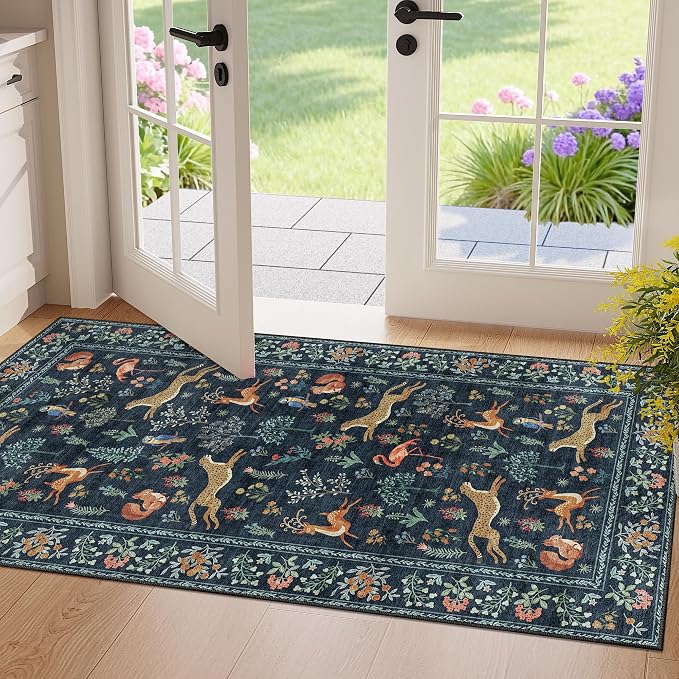 DUKINO 2x4 Rug for Hallway, Washable Kitchen Runner Rug
