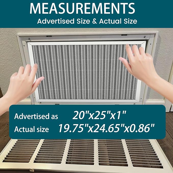 20x25x1 Air Filter-MERV 8, Washable & Reusable Electrostatic Air Filter