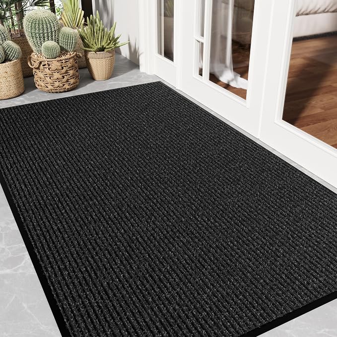 Front Door Mat 3' x 5', Low Profile Heavy Duty Door Mat Outside Entrance