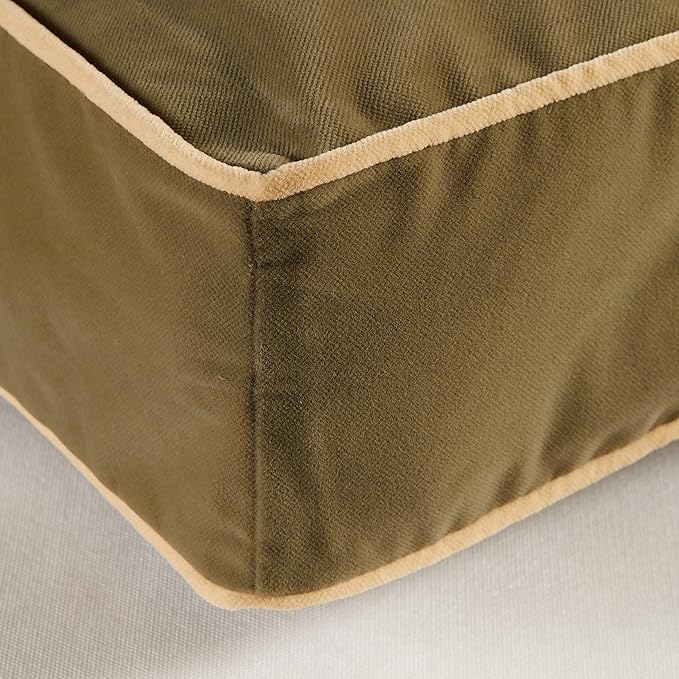 South Pine Porch Buddy Reversible Rectangle Pillow Style Microfiber Dog Bed with Removable, Machine-Washable Cover, Moss, Large (48 in. x 36 in.)