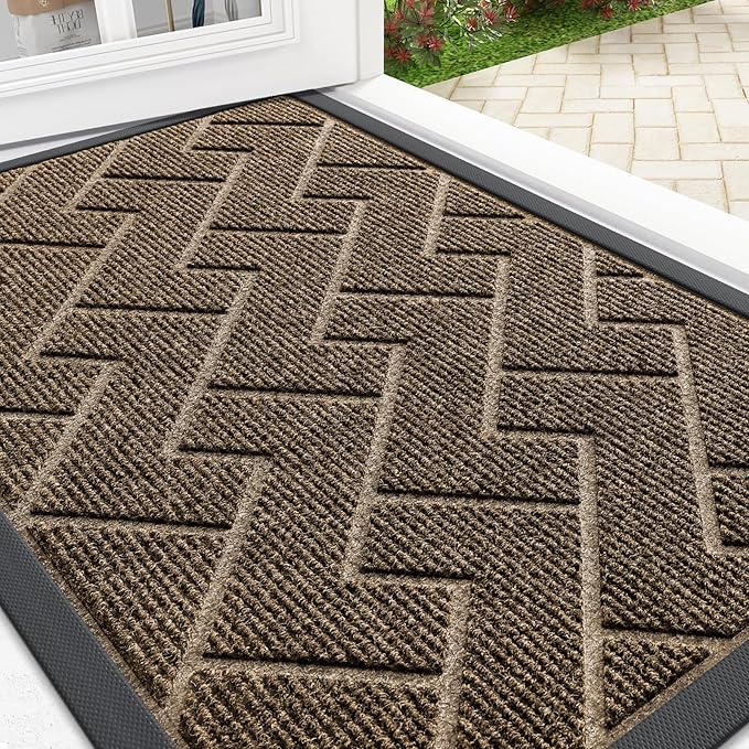OLANLY Front Door Mat Indoor Outdoor Entrance, Waterproof All-Season,
