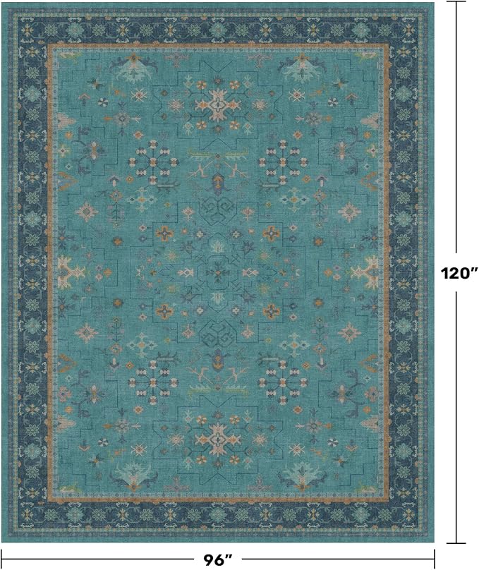 Boho 8x10 Large Teal Green Rugs