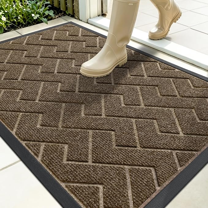 OLANLY Front Door Mat Indoor Outdoor Entrance, Waterproof All-Season,