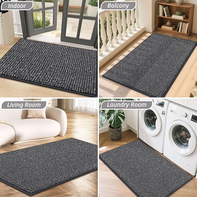 BEQHAUSE Dirt Trapper Door Mat 24" x 36", Non-Slip Washable Doormats Entrance