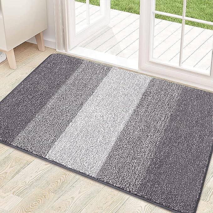 Kitinjoy Indoor Outdoor Door Mat, 32x20 Non-Slip Absorbent Dirt Trapper