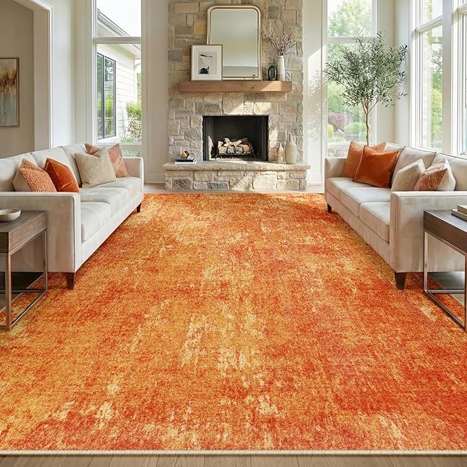 RELEANY Washable Area Rugs 8'x10' Non-Slip Modern Abstract Soft