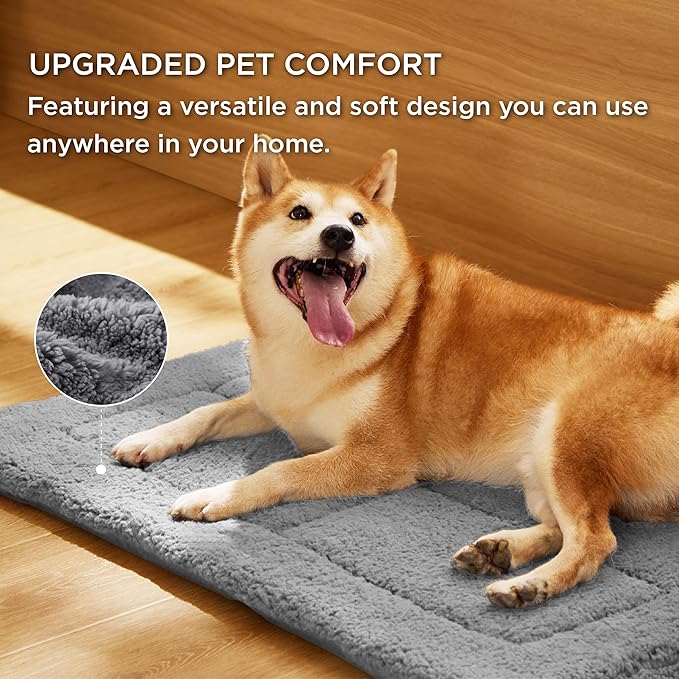 Bedsure Washable Dog Crate Bed for Small Dogs, Soft Foam Floor Pet Mat, Versatile Lightweight Pet Crate Pad for Cages