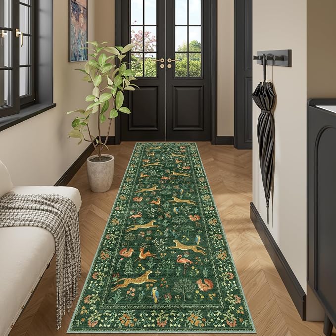 DUKINO 2.6x8 Rug for Hallway, Washable Kitchen Runner Rug