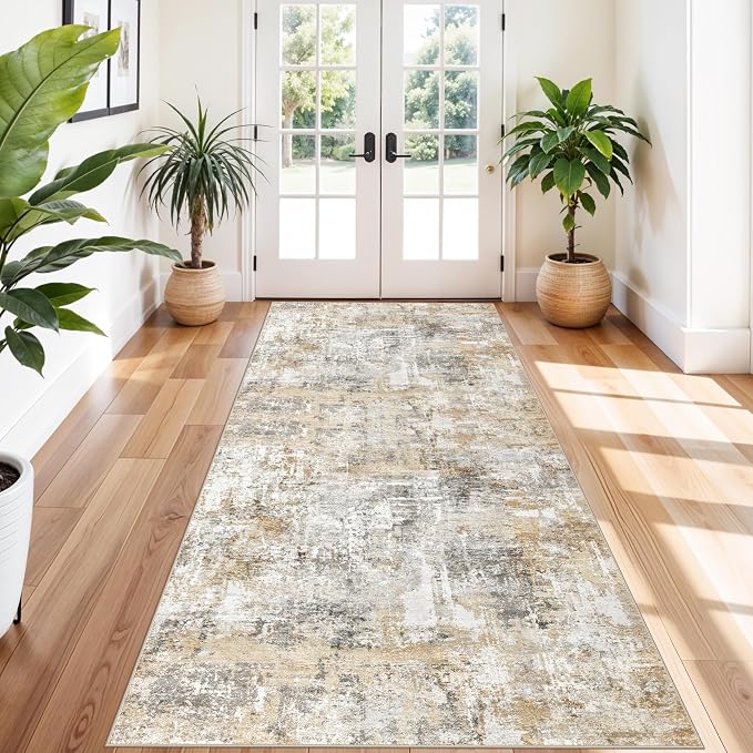 4x10 ft Extra Wide Hallway Rug – Non-Slip Washable Rubber-Backed Large Carpet