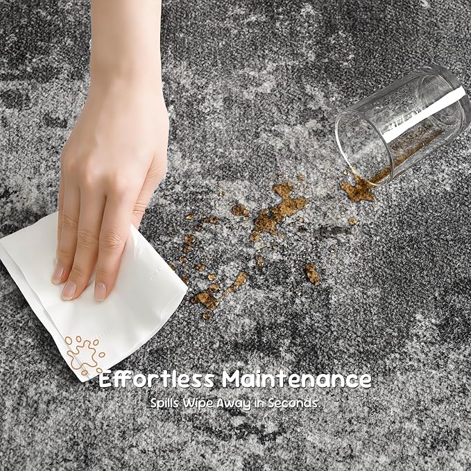 2.6x12 Black Rug Runners for Hallways Kitchen Runner Rug Non Slip Washable