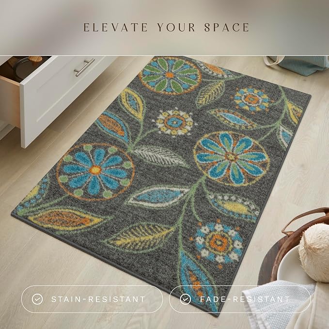 Maples Rugs Reggie Floral Kitchen Rug