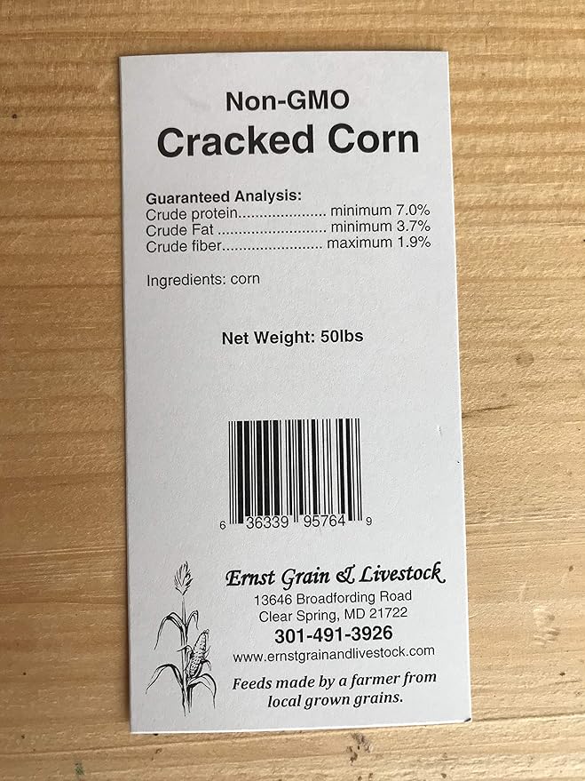 Ernst Grain Cracked Corn, Non-GMO – Perfect Feed for Ducks, Squirrels, Chickens, Ducks, Deer, Rabbits, Geese, and More! (46 lb)