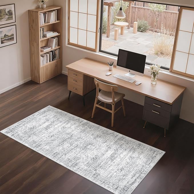 3x6 Runner Rug Non Slip, Thin Entryway Washable Rug