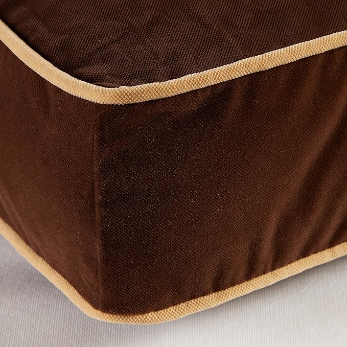 South Pine Porch Buddy Reversible Rectangle Pillow Style Microfiber Dog Bed with Removable, Machine-Washable Cover, Cocoa, Extra Small (24 in. x 18 in.)