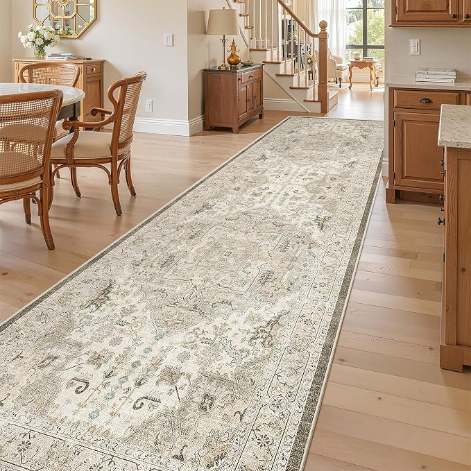 Madane Hallway Rug 3x10, Kitchen Rugs Washable Entryway Rug Vintage Kitchen