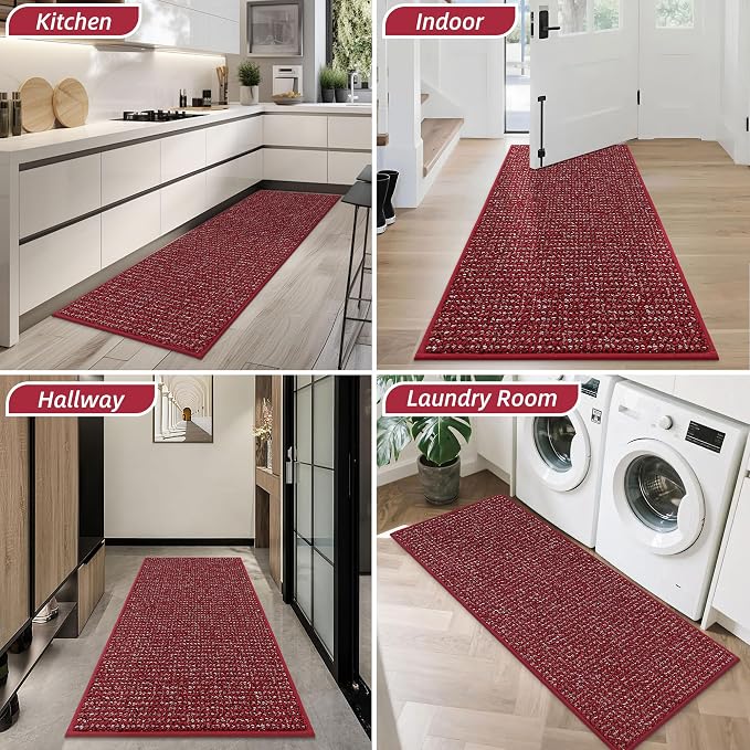 BEQHAUSE Dirt Trapper Door Mat 20" x 48", Non-Slip Washable Doormats Entrance
