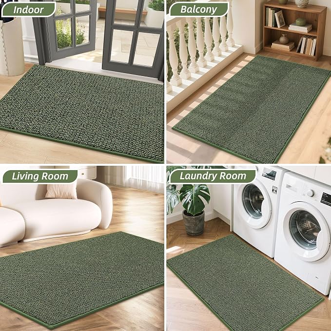 BEQHAUSE Dirt Trapper Door Mat 17" x 30", Non-Slip Doormats Washable Entryway