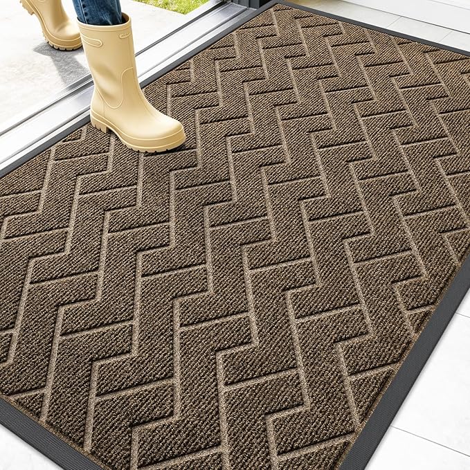 OLANLY Front Door Mat Indoor Outdoor Entrance, Waterproof All-Season,