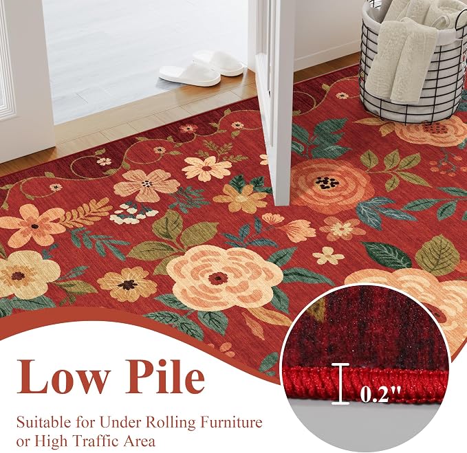 DUKINO 2x6 Runner Rug for Hallway, Washable Kitchen Runner Rug