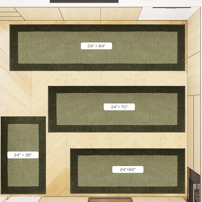 Machine Washable Kitchen Rug 24" x 70", Non Slip Kitchen Mat
