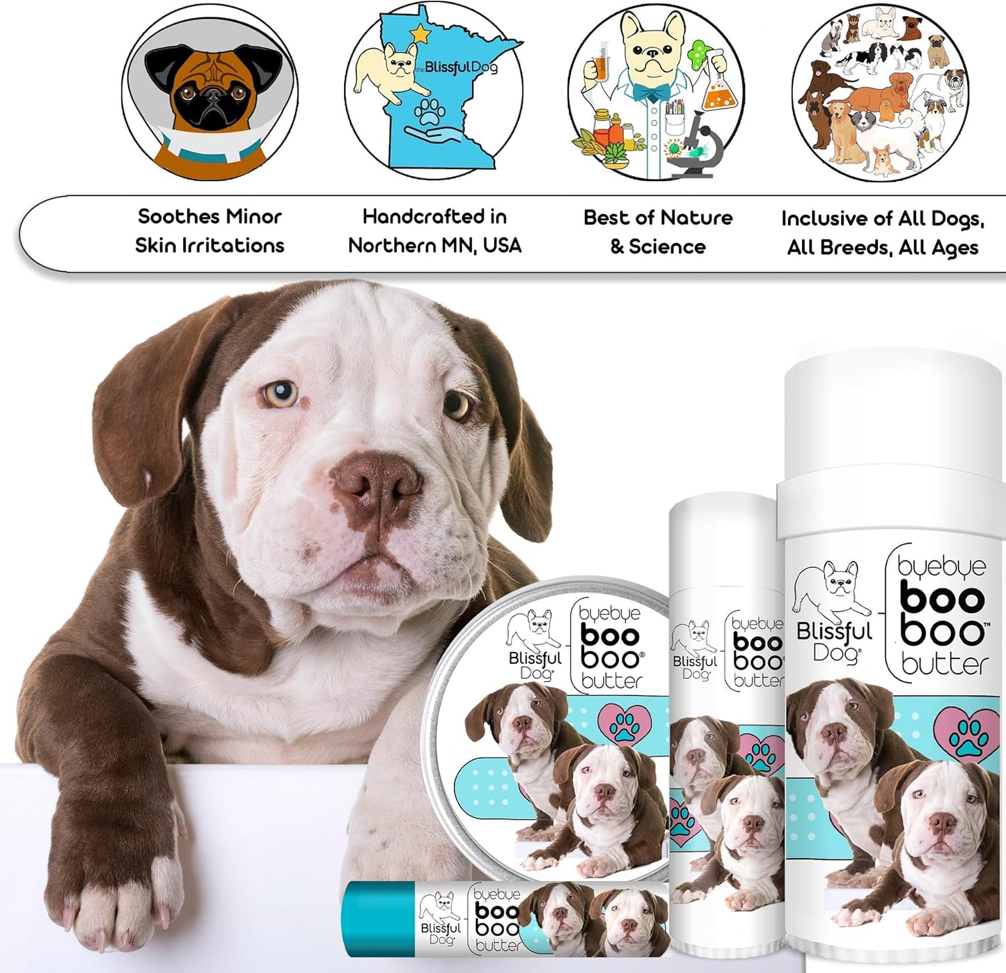 The Blissful Dog 4 oz TIN American Bulldog Booboo Butter