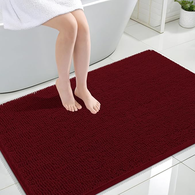 OLANLY Large Bathroom Rugs 47x32, Extra Soft Absorbent Chenille Bath Rugs