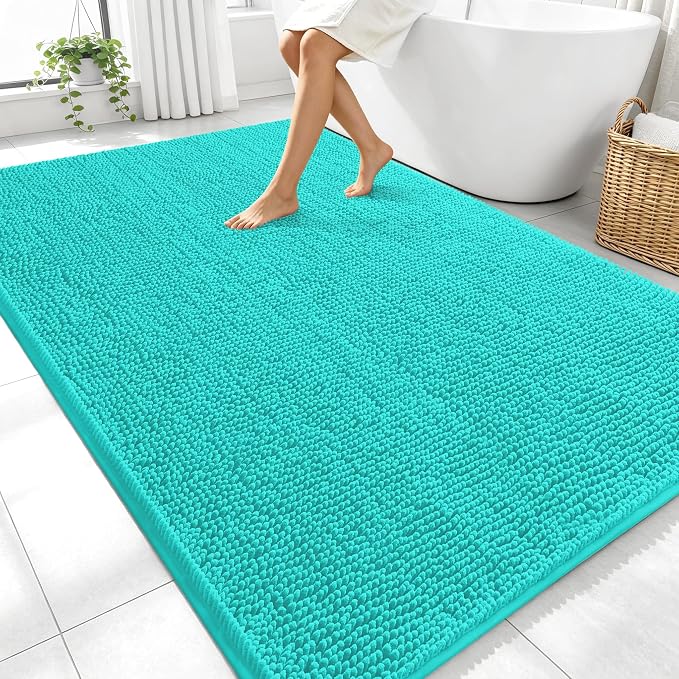 OLANLY Large Bathroom Rugs 70x46, Extra Soft Absorbent Chenille Bath Rugs