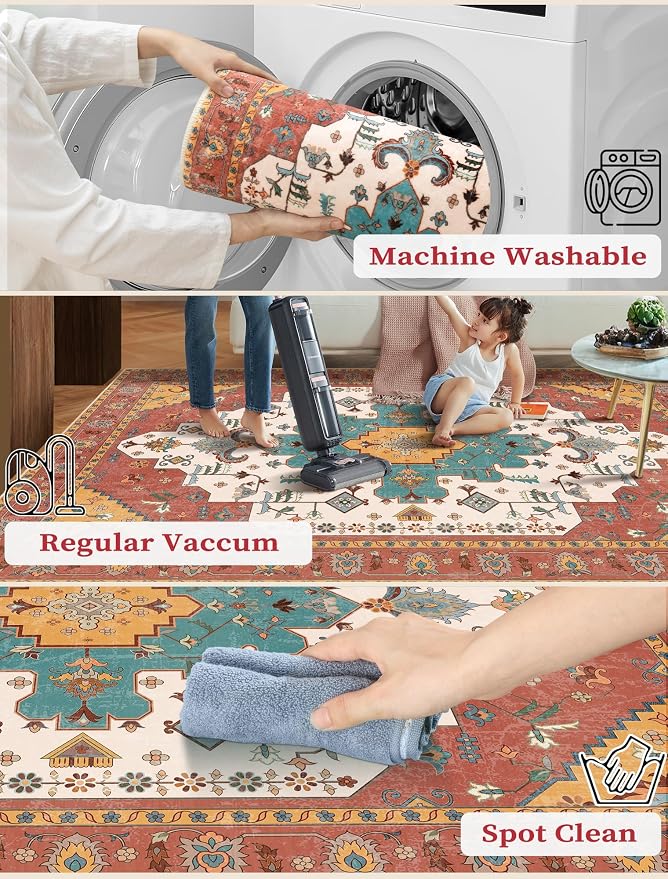 SERISSA Boho Washable Runner Rug