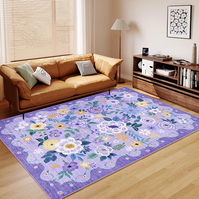 DUKINO 6x9 Area Rug, Floral Rugs