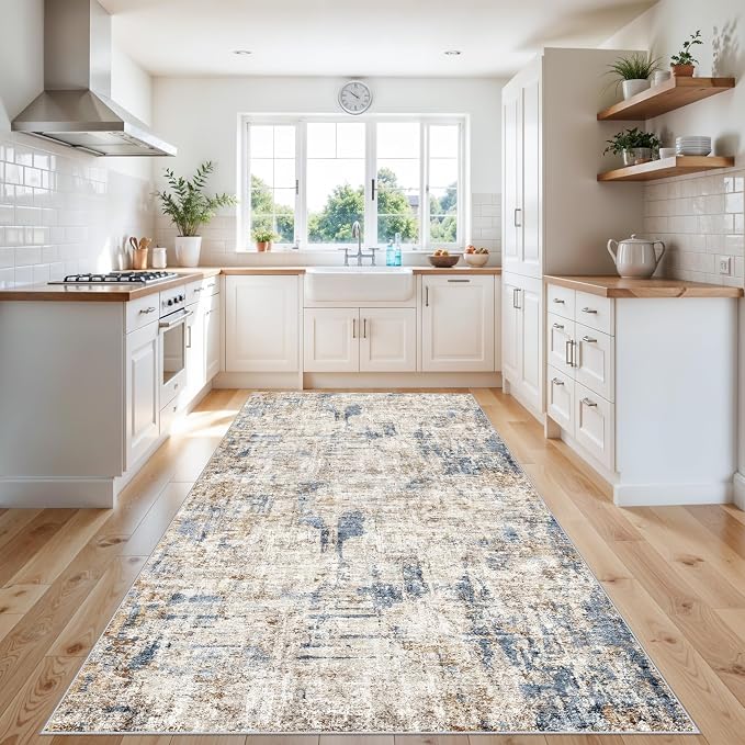 4x10 ft Extra Wide Hallway Rug – Non-Slip Washable Rubber-Backed Large Carpet