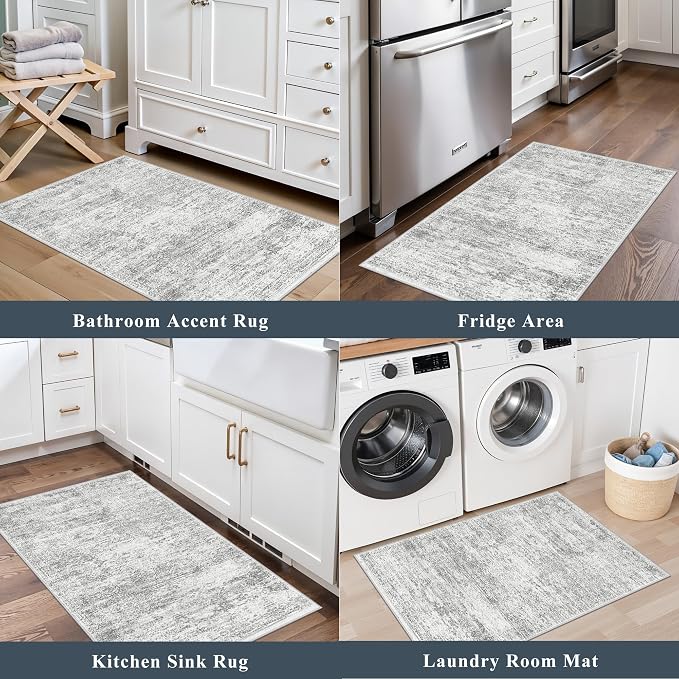 Kitchen Mats for Floor 2 Piece, Non Slip Washable Kitchen Rugs Sets for Floor