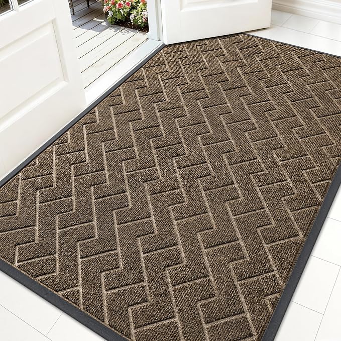 OLANLY Front Door Mat Indoor Outdoor Entrance, Waterproof All-Season,